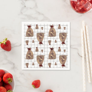 Texas College Graduate Armadillo - Aggie Maroon Napkin