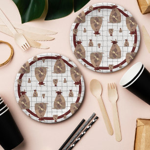 Texas College Graduate Armadillo - Aggie Maroon Paper Plate