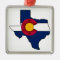 Texas Colorado snowflake flag holiday ornament