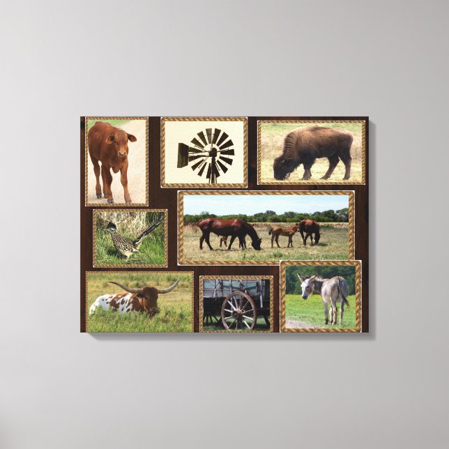 Texas Country Collage Canvas Print (Front)
