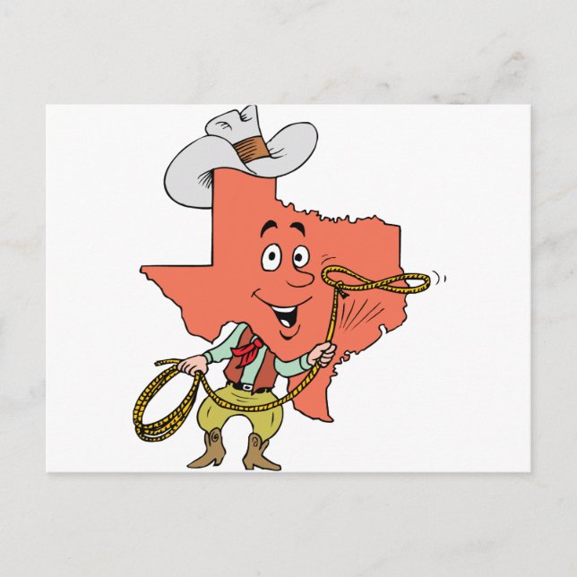 texas cowboy cartoon postcard (Front)