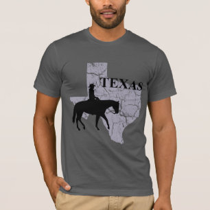 Texas Cowboy Grunge Mens Grey T-shirt