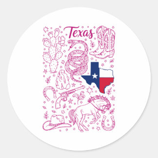 Texas Cowboy Pack Western Vibes Classic Round Sticker
