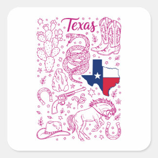 Texas Cowboy Pack Western Vibes Square Sticker