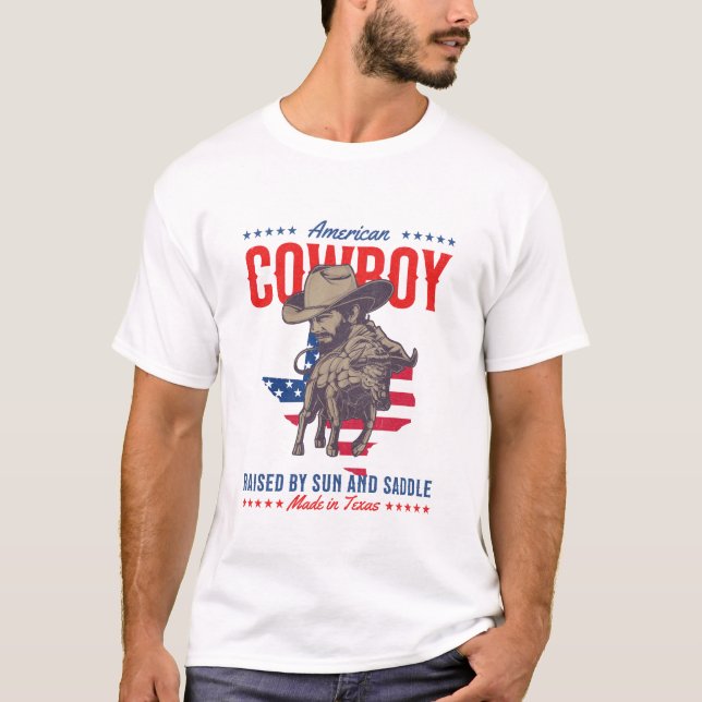 Texas Cowboy T-Shirt Design simple et bon (Devant)