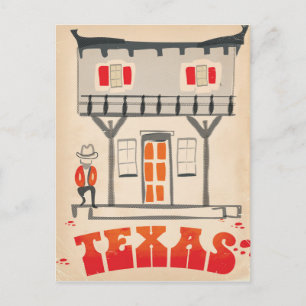 Texas Cowboy Vintage Style travel poster Postcard