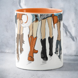 Texas Cowgirl Orange Personalized Mug