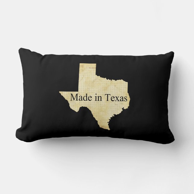 Texas Cream and Black Lumbar Throw Pillow (Front)