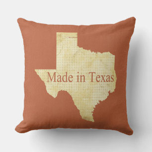 Texas Cream and Rusty Red Square Throw Pillow