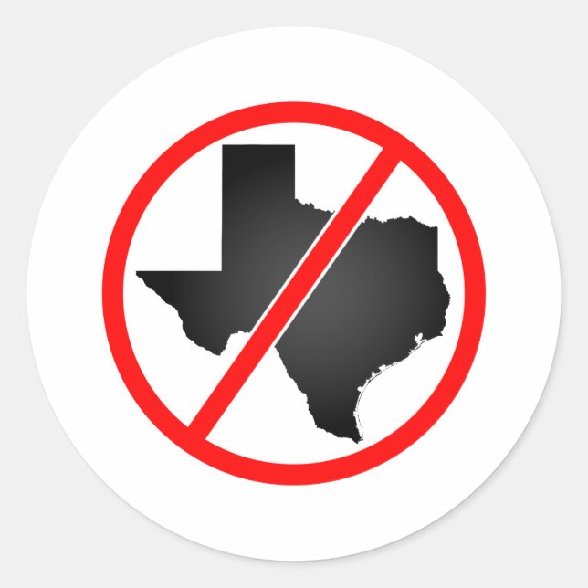 Texas Cross Out Symbol Classic Round Sticker (Front)