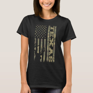 Texas Deer Hunter Vintage Deer Hunting Camo USA Fl T-Shirt