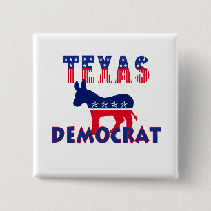 Texas Democrat 2 Inch Square Button
