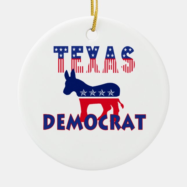 Texas Democrat Ceramic Ornament (Front)