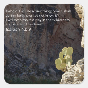 Texas Desert Hope – Isaiah 43:19 (KJV)  Square Sticker