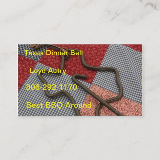 texas dinner bell business card (Front)