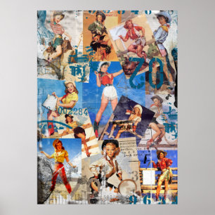 Texas Eclectic : Vintage Cowgirl Collection No. 1 Poster