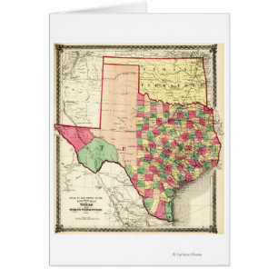 Texas et territoire indienCarte panoramique