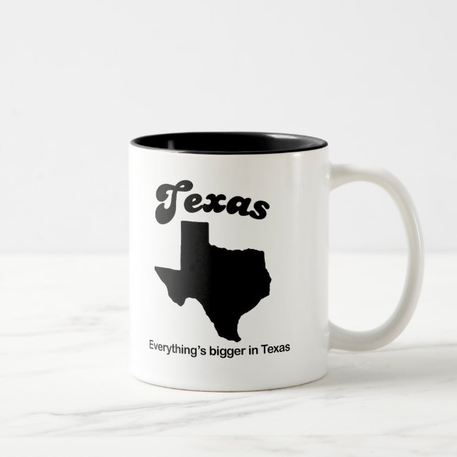 Texas - Everything is bigger Two-Tone Coffee Mug (Right)