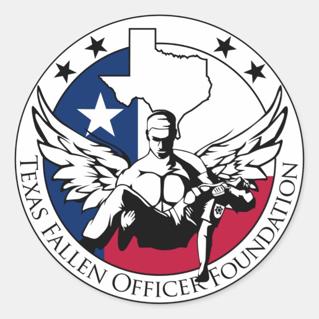Texas Fallen Officer Foundation Classic Round Sticker (Front)