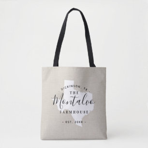 Texas Family Monogram State Tote Bag