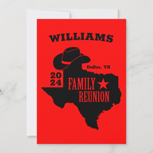 Texas Family Reunion Invitation (Front)
