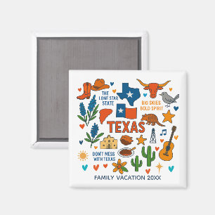 Texas Family Trip Keepsake Personalized Magnet