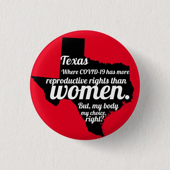 Texas Feminist Virus Custom 1 Inch Round Button (Front)