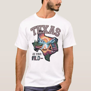 Texas Find Your Wild Vintage Outdoor Adventure Art T-Shirt