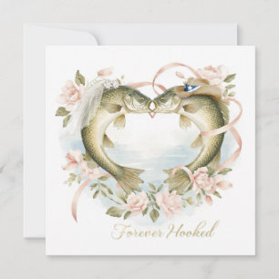 Texas fishing lovers Wedding  Watercolor Invitation