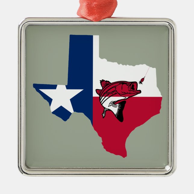 Texas Fishing Metal Ornament (Front)