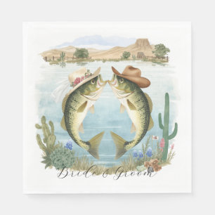 Texas Fishing Wedding Napkin