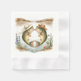 Texas Fishing Wedding Napkin