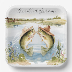 Texas Fishing Wedding  Paper Plate