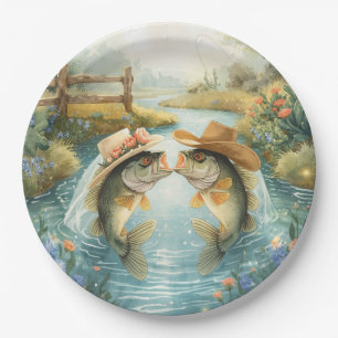 Texas Fishing Wedding  Paper Plate