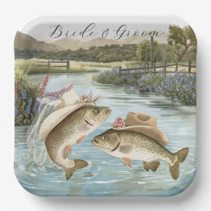 Texas Fishing Wedding  Paper Plate