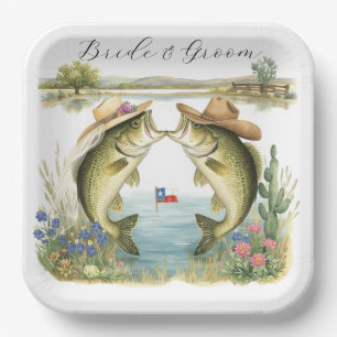 Texas Fishing Wedding  Paper Plate