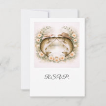 Texas Fishing Wedding RSVP Card 