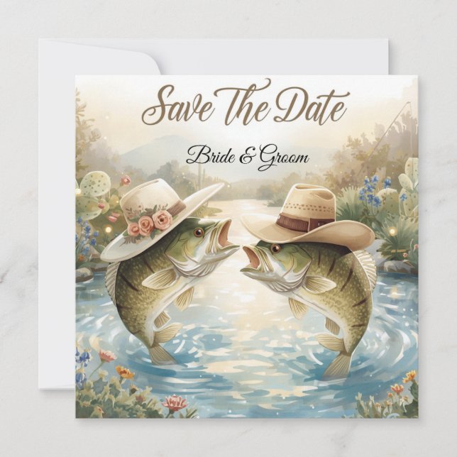 Texas Fishing Wedding Save the Date (Front)