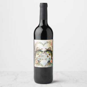 Texas Fishing Wedding  Wine Label
