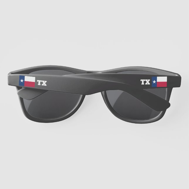 Texas flag 100% UV black sunglasses with monogram (Back)