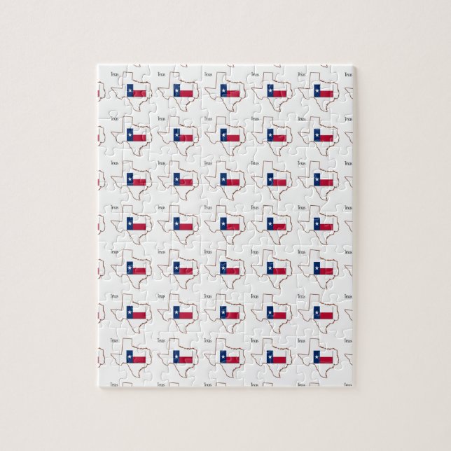 Texas Flag and Map Jigsaw Puzzle (Vertical)