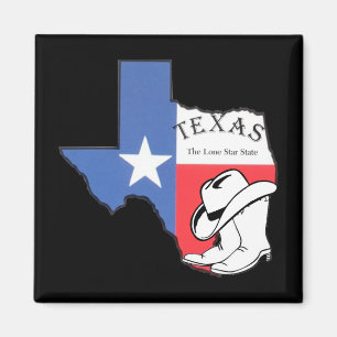 Texas: Flag and Silhouette of Texas Magnet
