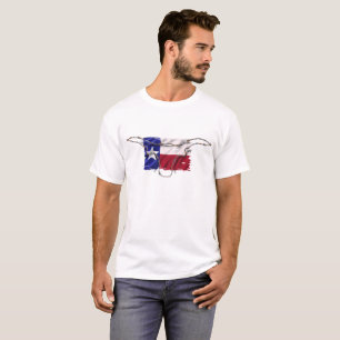 Texas Flag, Barbed Wire Skull, T-Shirt