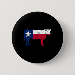 Texas Flag Bbq Beef Butcher Cuts Rbecue - Texan Bu 2 Inch Round Button