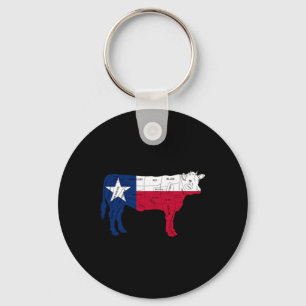 Texas Flag Bbq Beef Butcher Cuts Rbecue - Texan Bu Keychain