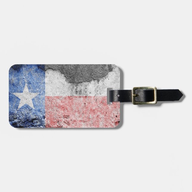 texas flag brick wall luggage tag (Front Horizontal)