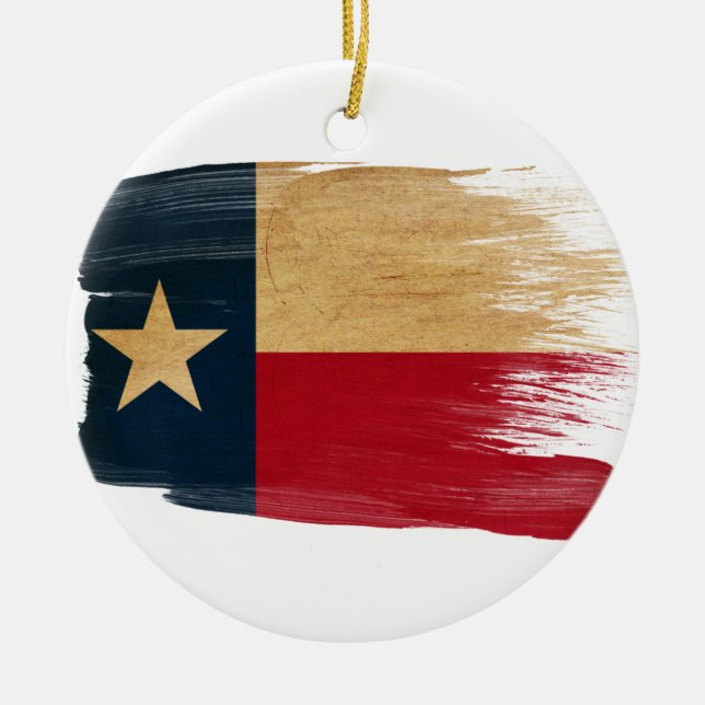 Texas Flag Ceramic Ornament (Front)