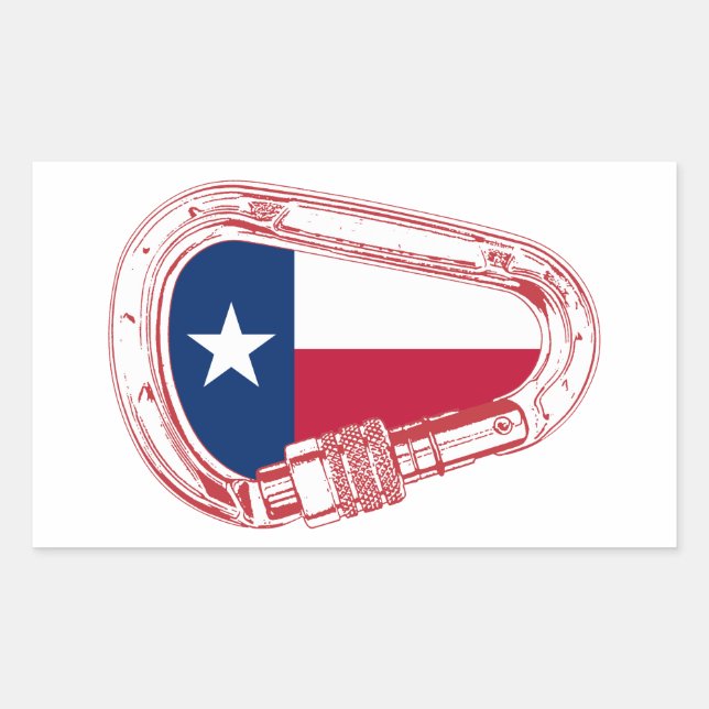 Texas Flag Climbing Carabiner Sticker (Front)