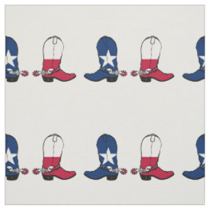 Texas Flag Cowboy Boots Any Colour Background Fabric