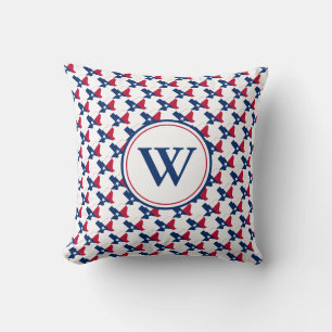 TEXAS Flag Custom Monogram Throw Pillow